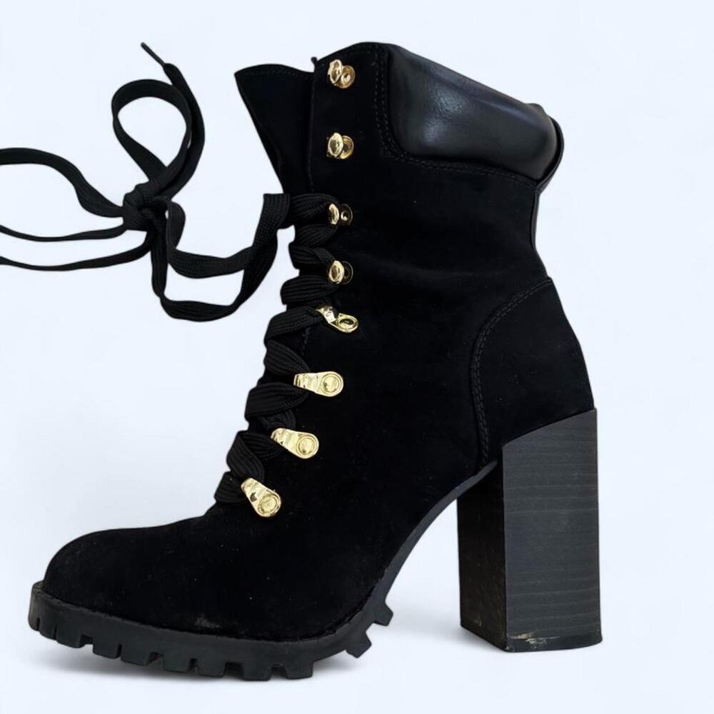Black suede ankle boots